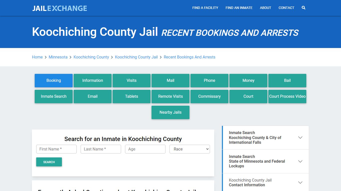 Koochiching County Jail Recent Bookings And Arrests