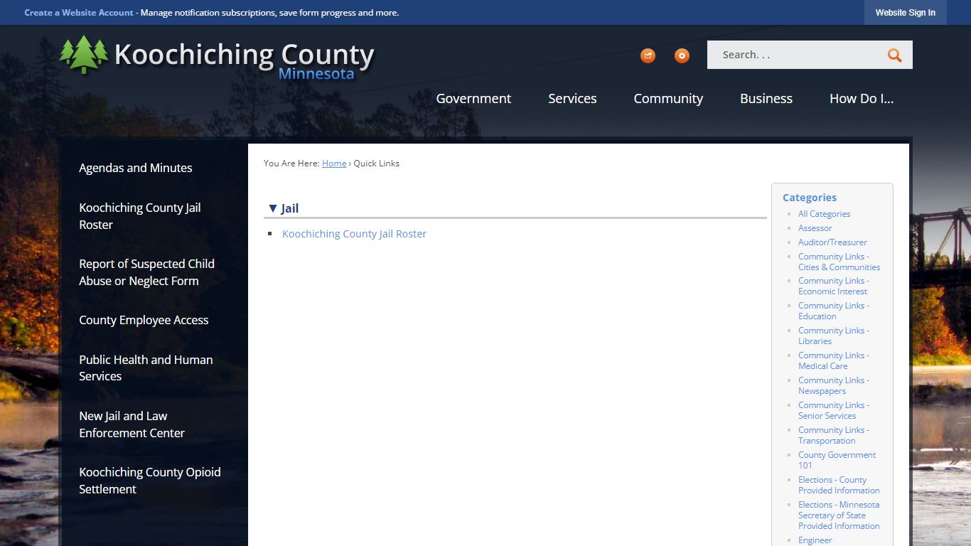 Quick Links • Jail - Koochiching County, Minnesota